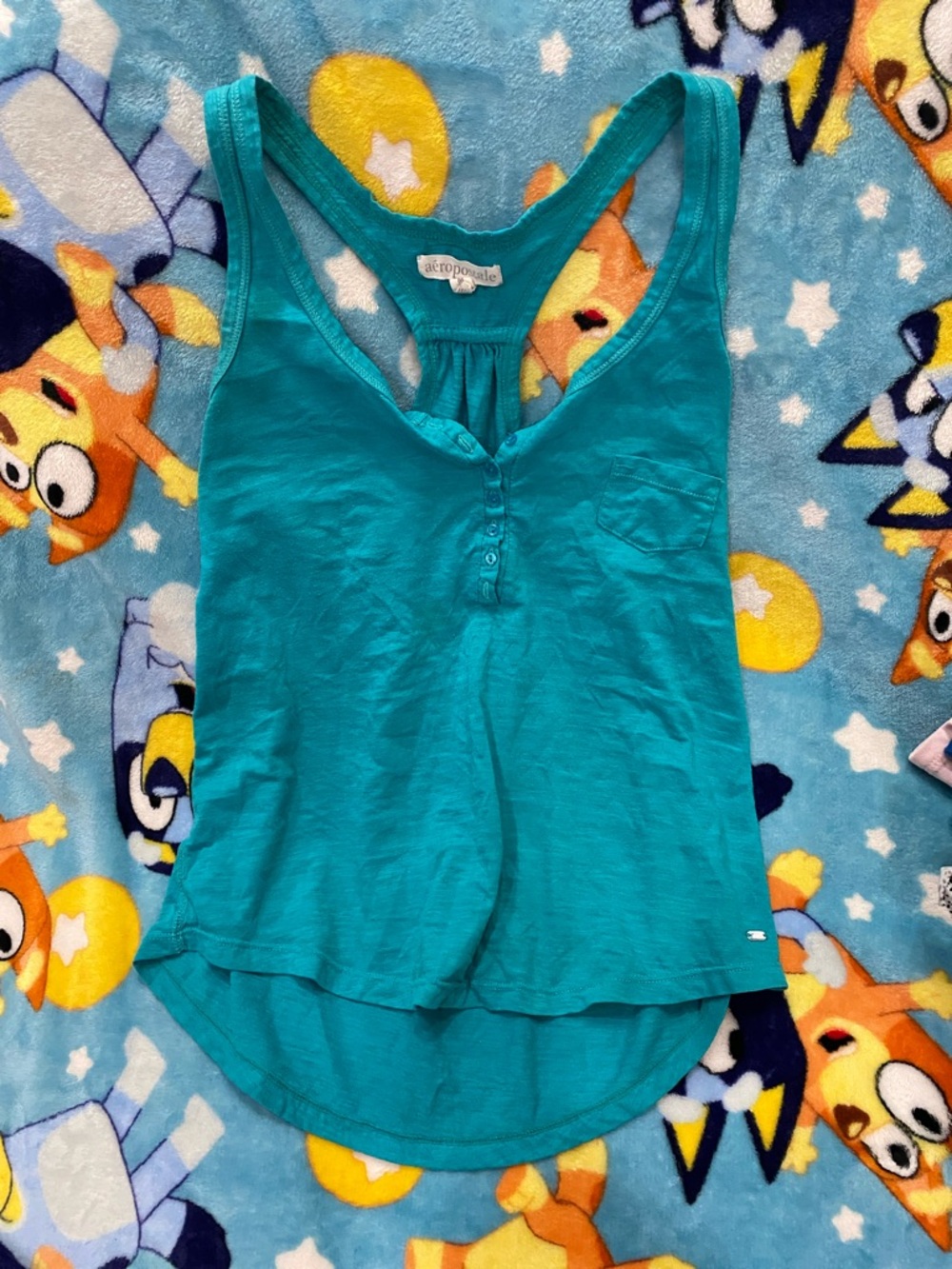 Aeropostale Turquoise Scoop-Neck Racerback Tank